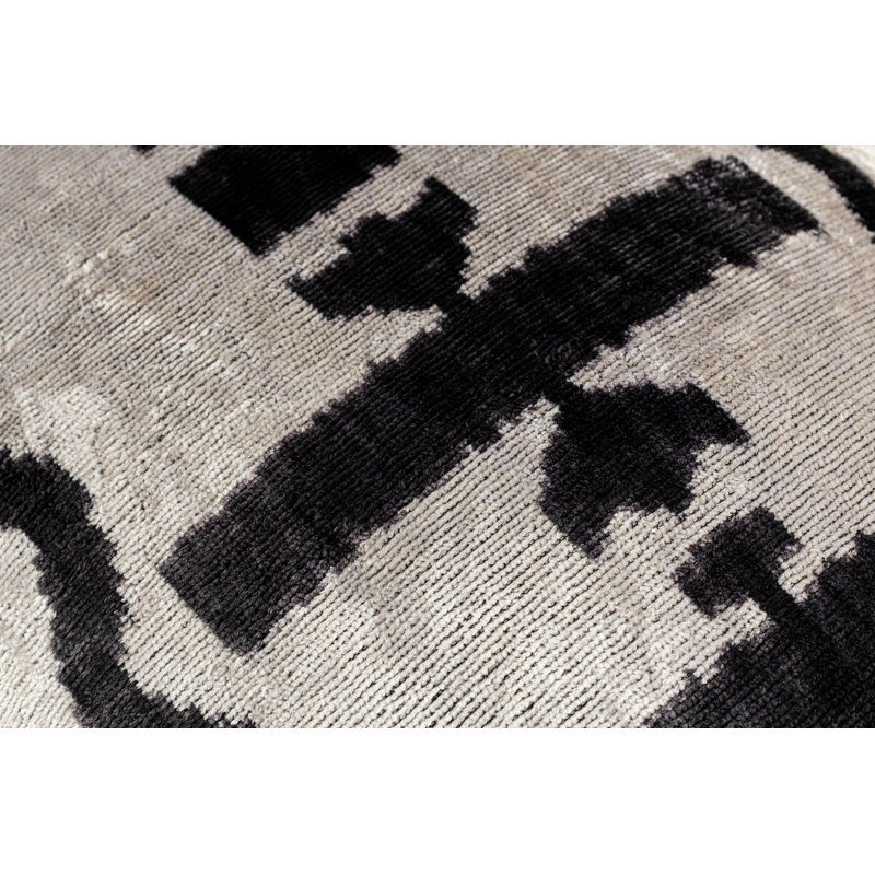 Silk Lumbar Rectangular Pillow Cover & Insert, Black/White/Geometric