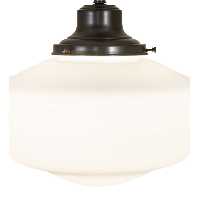 16" Wide Revival Schoolhouse W/Traditional Globe Pendant