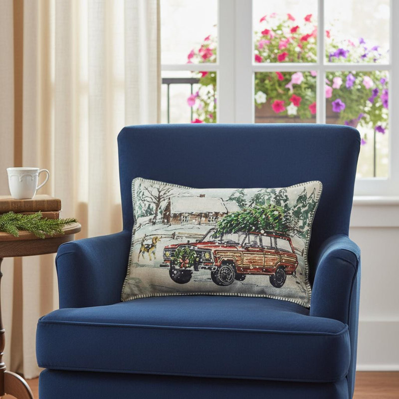 Housse de coussin rectangulaire en polyester