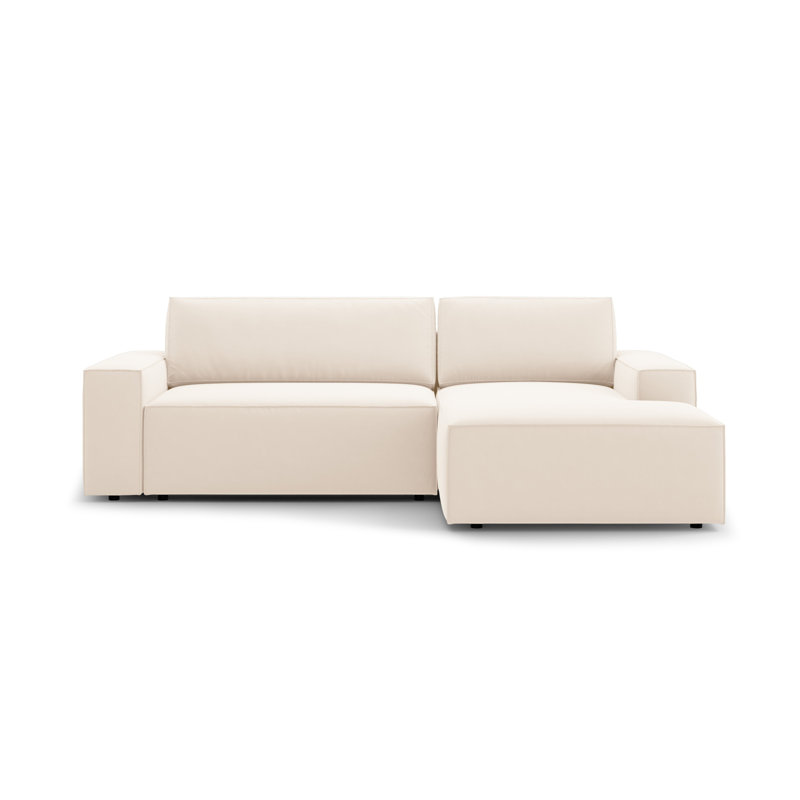 Alisbha 2 Seater Velvet Sofa Bed, Light Beige