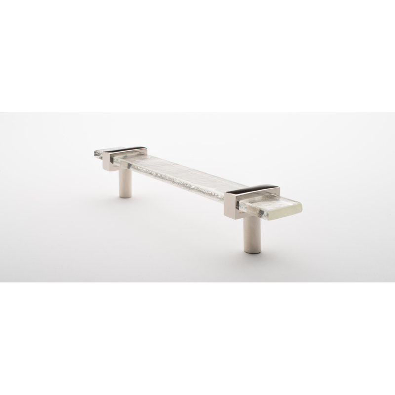 Adjustable 9" Length Bar Pull, Polished Nickel/Clear, 7"
