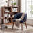 Upholstered Dining Chair with Wooden Legs-1130906502