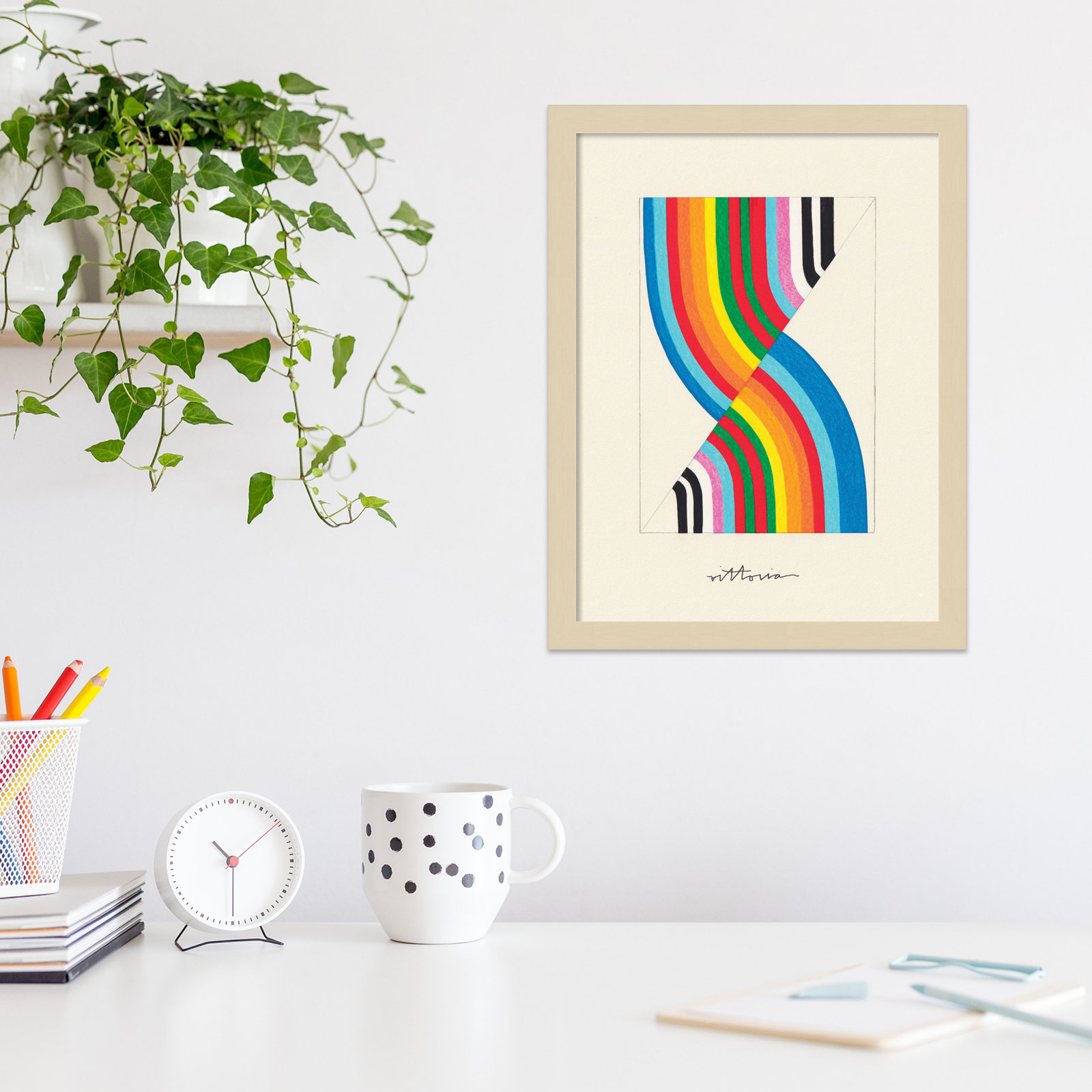 Olav "It's Always an Almost" Print, Brown Framed, 13" W x 17" H x 1" D