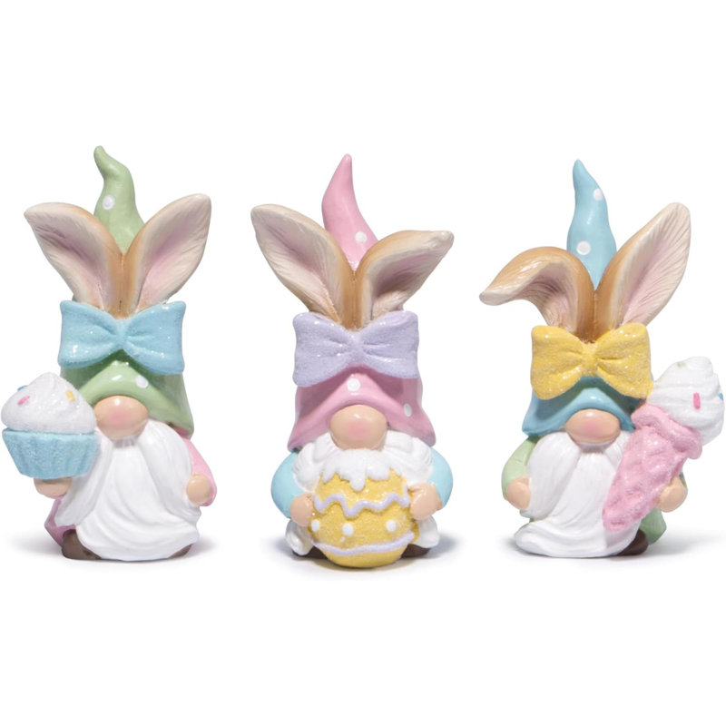 Décoration de gnomes de Pâques en résine, décoration de gnomes de lapin à la main, gnomes de Pâques faits à la main, cadeaux de lutins de Pâques pour femmes / hommes, gnomes de Pâques, décoration pour la fête de Pâques