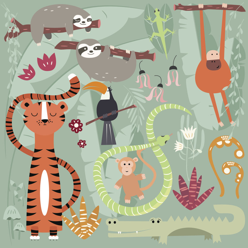 Collection Of Forest Animals by BlueLela - Wrapped Canvas Print, 30cm H x 30cm W