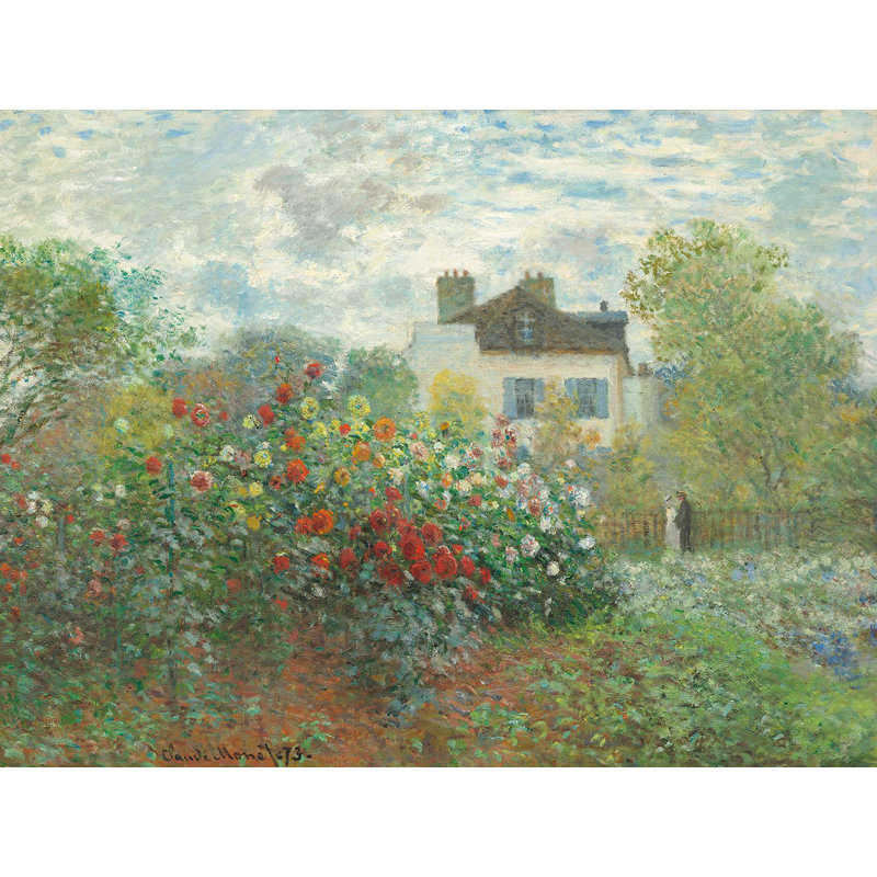 The Artist's Garden In Argenteuil by Claude Monet - Wrapped Canvas Painting, 90cm H x 120cm W x 4cm D