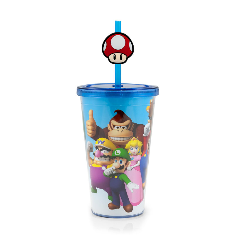 Tasse de voyage 16 oz avec porte-paille Super Mario Bros.