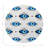 Eyes Blue White Vegan Leather Round Coasters