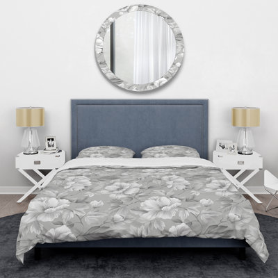Ensemble de housse de couette Grey White Floral Dream I - Glam