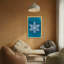 Motif de cristal de Noël flocon de neige sur fond bleu sarcelle-792055395