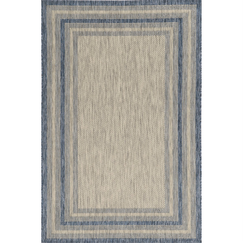 Ellensburg Indoor/Outdoor Area Rug, Rectangle 7'10" x 10'10", Gray/Denim