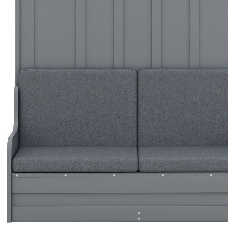 Grand lit escamotable mural avec coussin, Gris