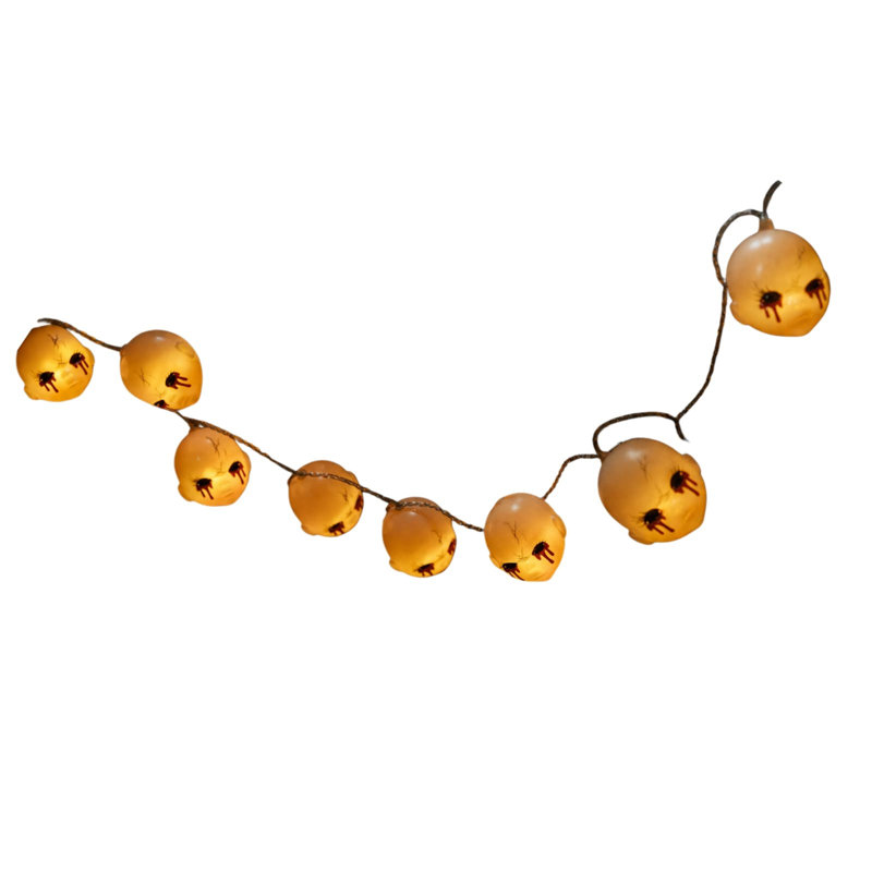 Guirlande lumineuse en forme de tête de poupée effrayante pour décoration de fête
