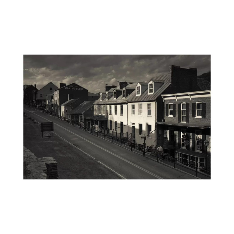 Buildings Along A Street, High Street, Harpers Ferry National Historic Park, Harpers Ferry, West Virginia, USA - Wrapped Canvas Print