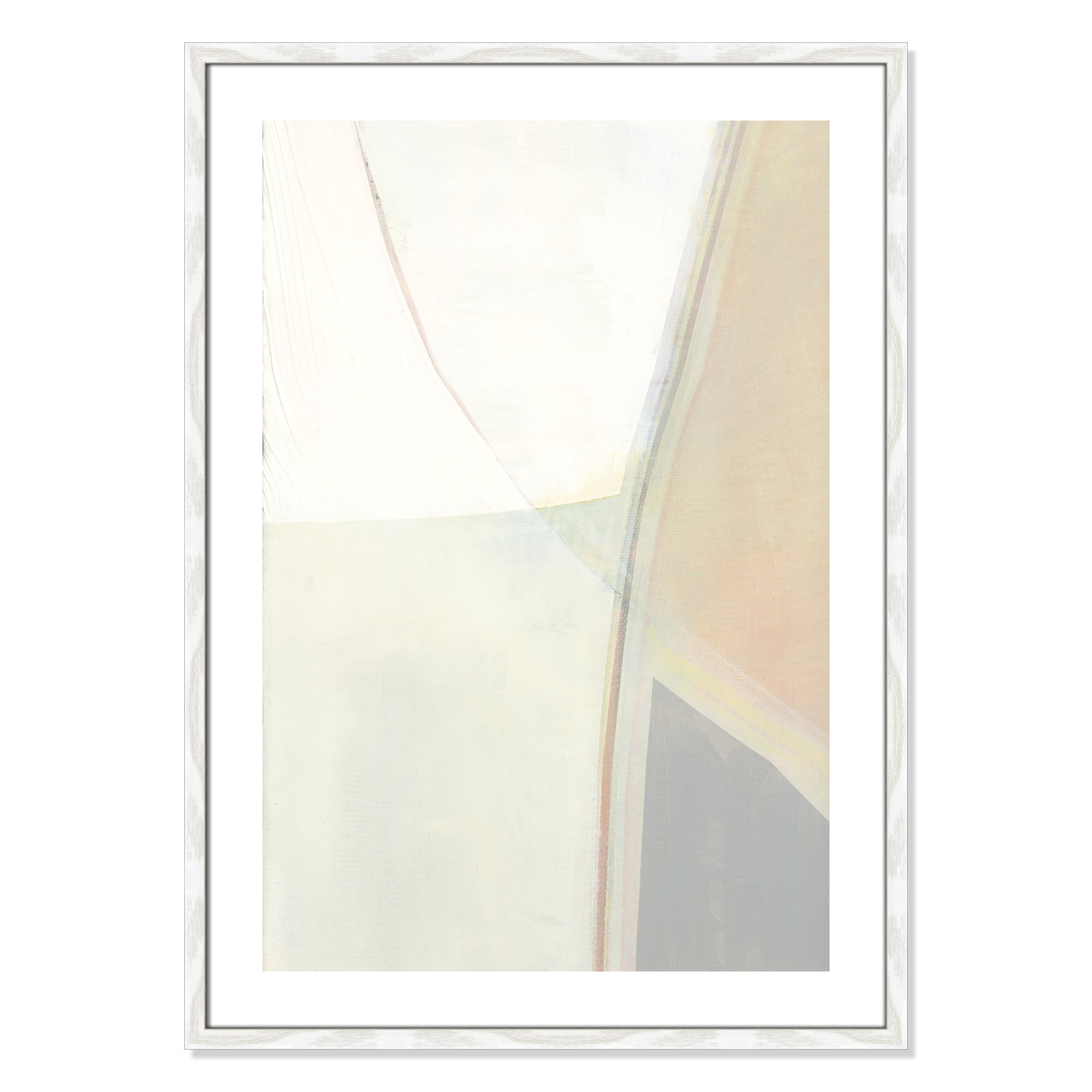 Alexandria "In Neutral II" Painting by Cartissi, 35.5" H x 25.5" W x 0.75" D, White Wood Framed Paper