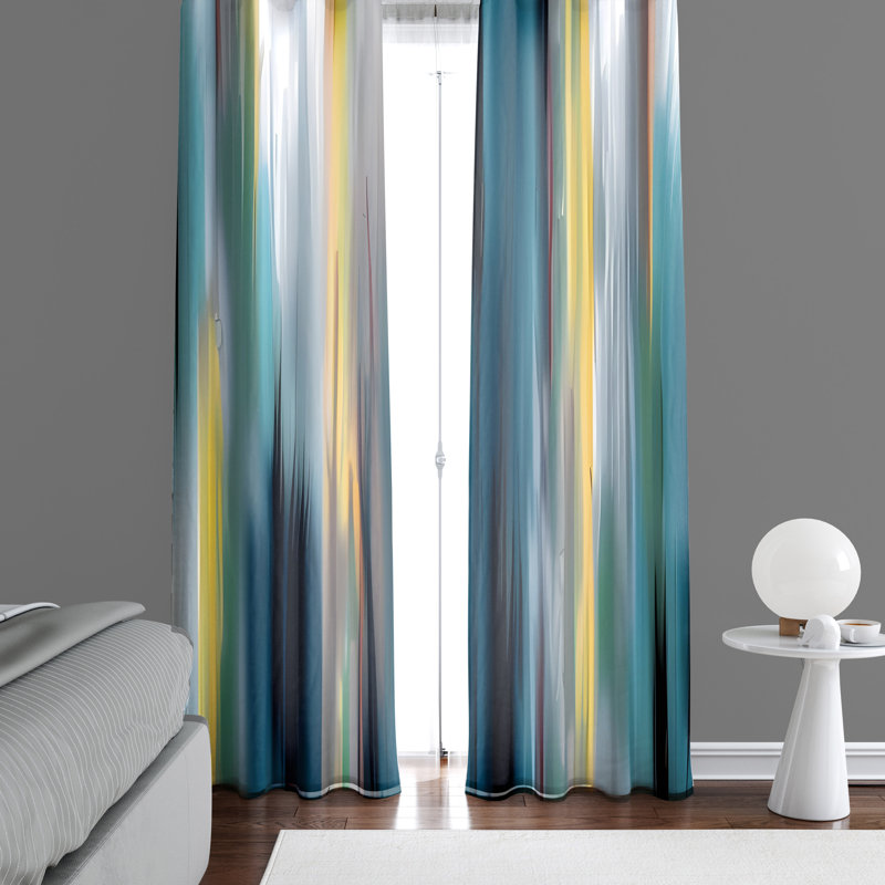 Paire de rideaux semi-transparents en polyester Deviana, L 20 po x L 61 po