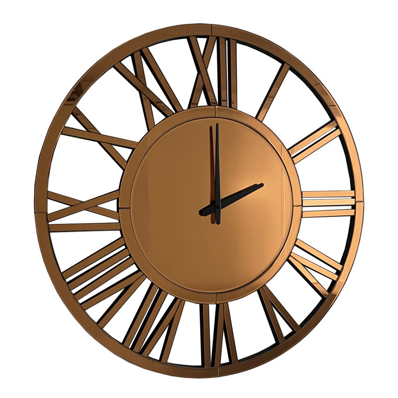 Dobson Wood Wall Clock, Gold, 80cm H x 80cm W x 5cm D