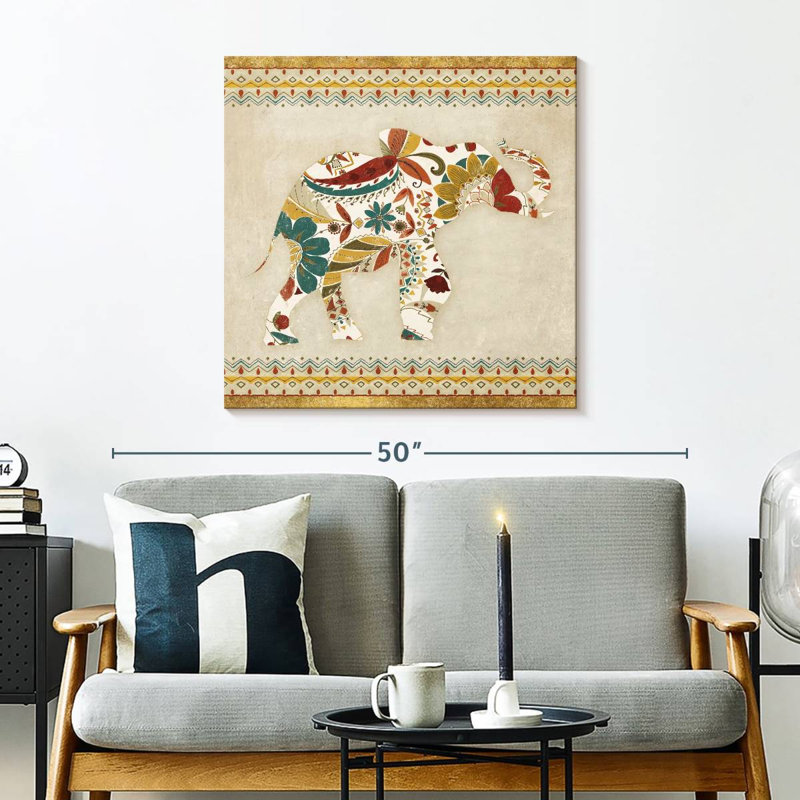 Brampt Boho Elephant I, 30" H x 30" W