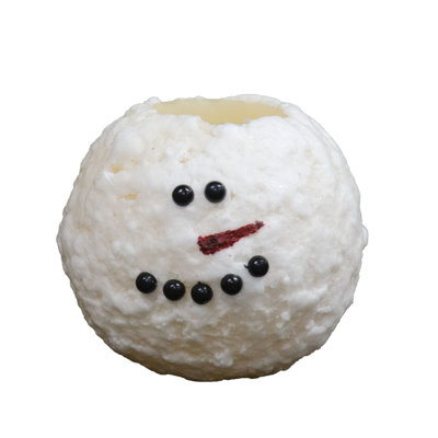 Bougie ronde bonhomme de neige 4 po à DEL