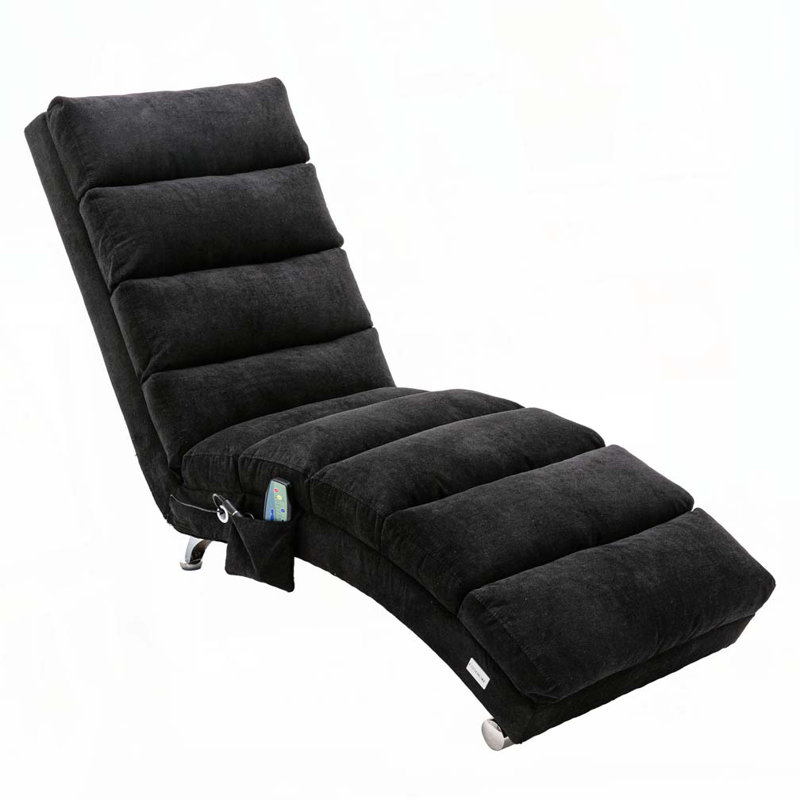 Chaise longue rembourrée Laquasia, Lin noir