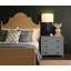 Bed Frame with Arched Headboard, Side Rails, and Footboard in Rattan with Wood Feet-6313005