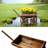 Rustic Wooden Wagon Planter With Wheels For Outdoor Garden Decor - Large Capacity Fir Wood Flower Cart With Drainage For Patio And Balcony