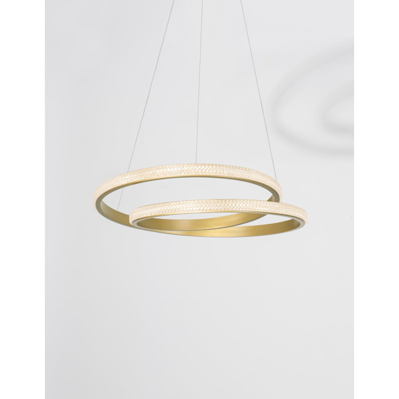 1 - Light LED Unique/Statement Pendant, Gold