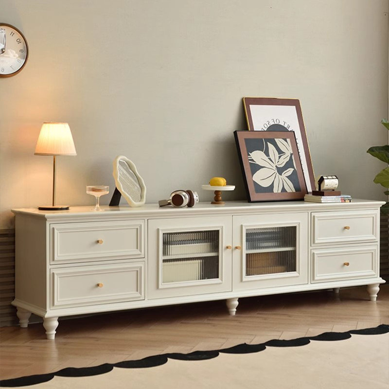 Beige Manufactured Wood TVStands, 21.65"H x 62.99"L x 15.75"W