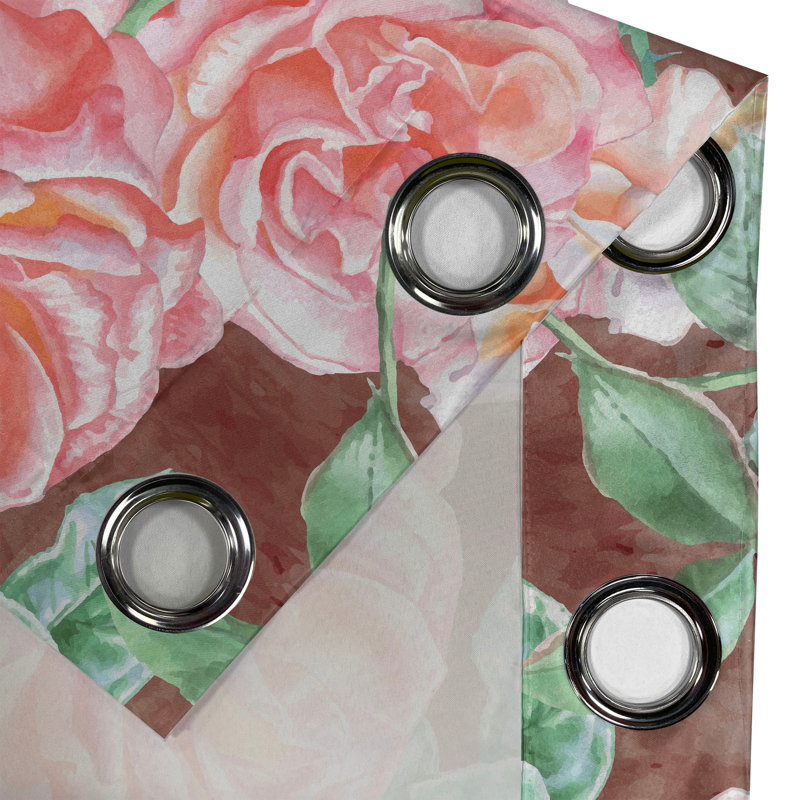 Rideau rose avec œillets East Urban Home, L 50 po x L 72 po
