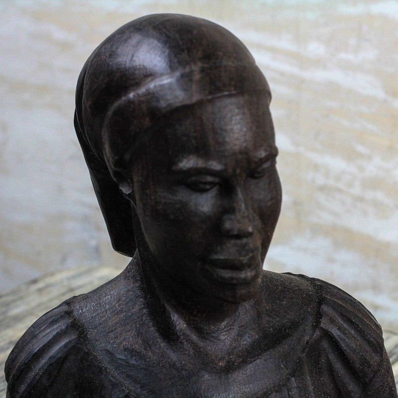 Novica Bust Of A Woman Ebony Wood Sculpture