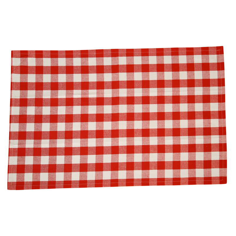 Arlington Cotton Gingham Rectangle Placemat, Red