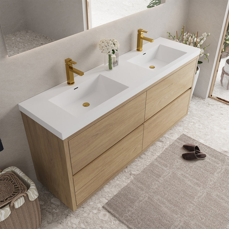 Meuble-lavabo autoportant 72 po avec lavabos doubles 72 po