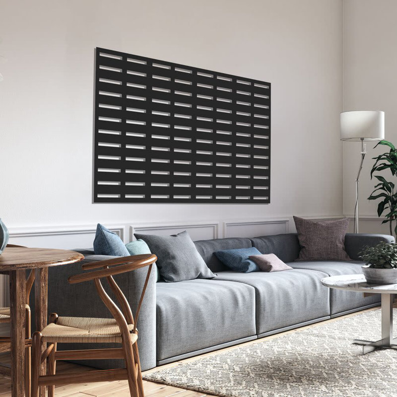 Paravent décoratif H 34 po x l 68 po Boardwalk, Noir
