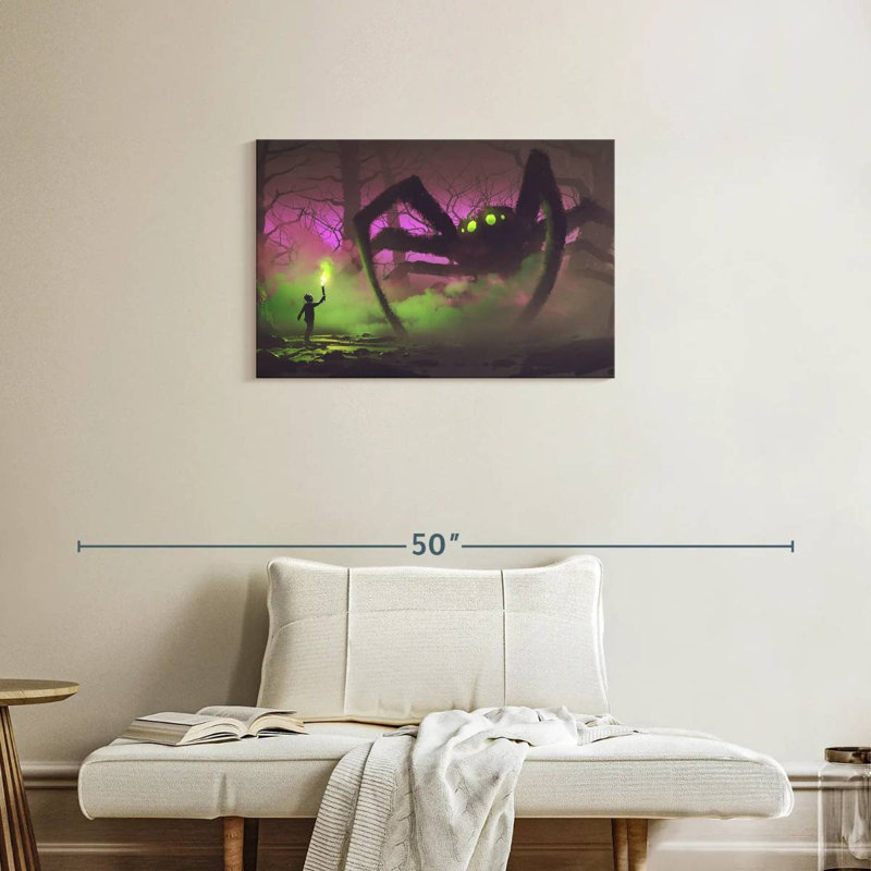 Boy And Giant Spider, 20" H x 30" W