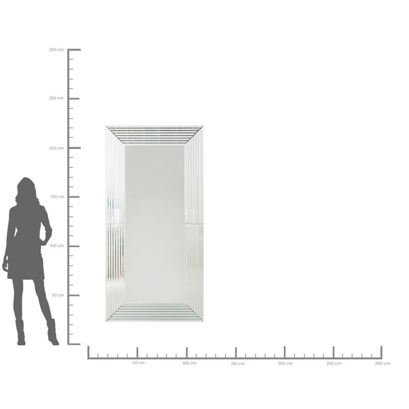 Linea Glass Framed Wall Full Length Mirror in Chrome