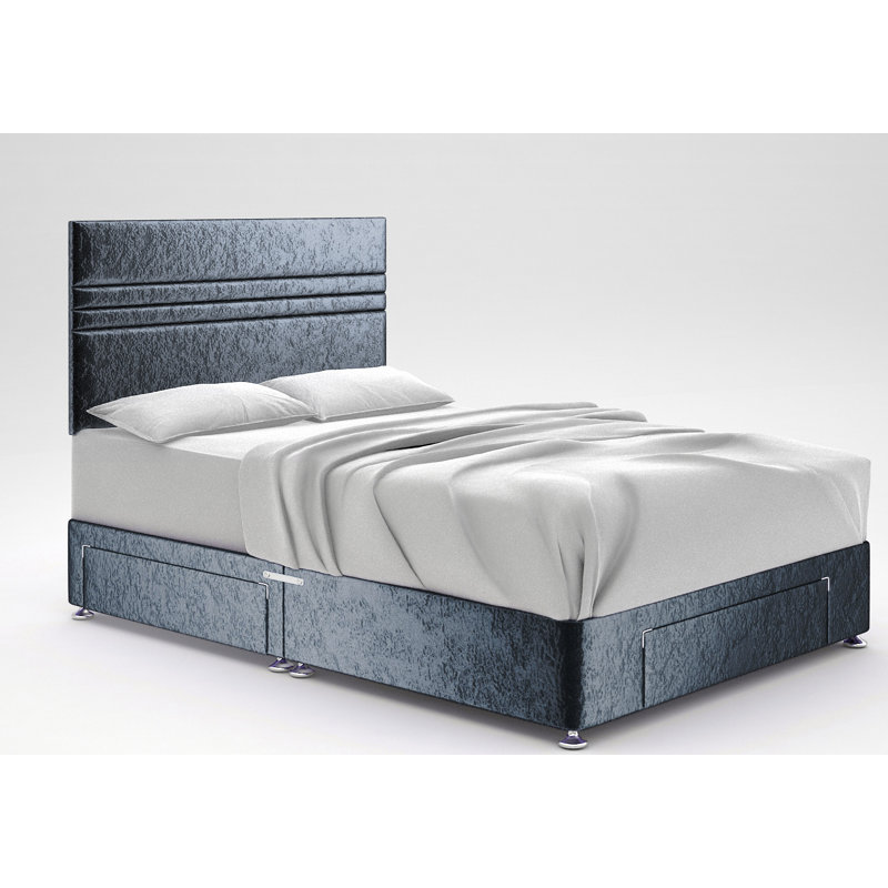 Ostara Divan Bed Base, 2 Drawers Same Side, Denim, Small Single (2'6)