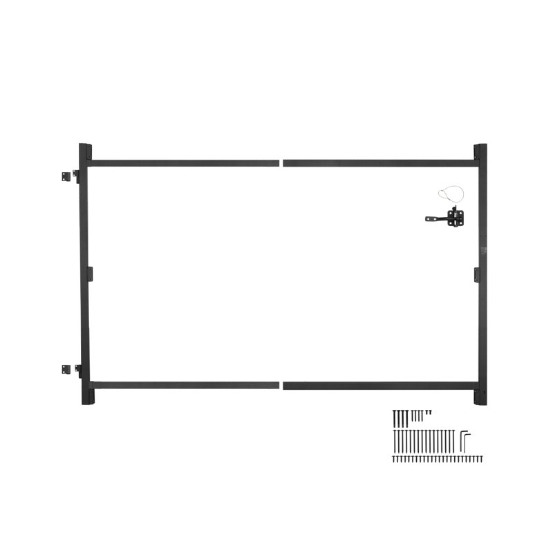 VEVOR Black Iron Gate Frame, 119.4cm H x 182.9cm W x 5.7cm D