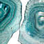 Assiettes en verre bleu irisé, motif coquille d'huître, par Things2die4, lot de 2,33 cm de large