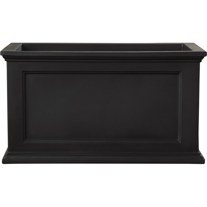 Fairfield 36"x20" Classic Black Self-Watering Polyethylene Planter