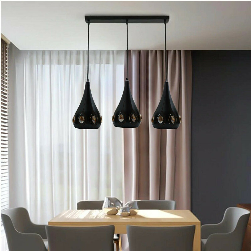 Pleva 3 - Light Black Kitchen Island Pendant