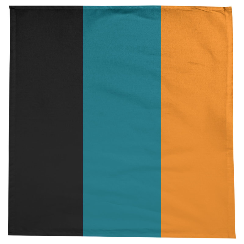 San Jose Tablecloth, Black/Deep Pacific Teal/Burnt Orange