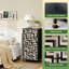 Commode 4 tiroirs pour chambre à coucher à motif géométrique abstrait noir, beige, gris, style minimaliste, petite et grande commode pour organisateurs de placard