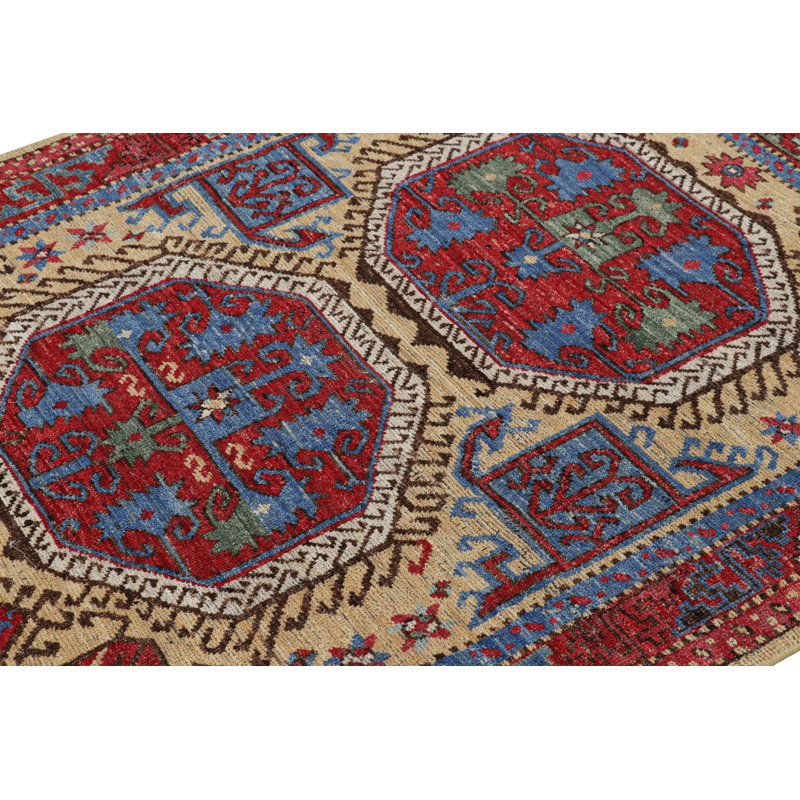 Burano Hand Knotted Wool Geometric Area Rug, Rectangle 8' x 10'