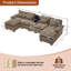 5 Piece U Shape Sectional Sofa Cloud Couch Double Chaise Sectional Couch with Console-106110536