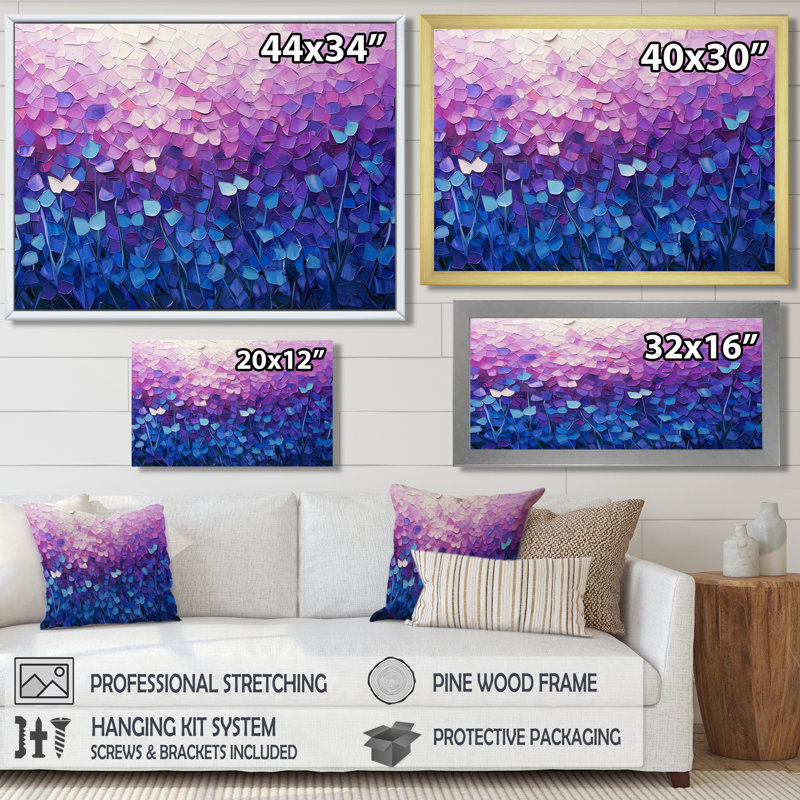 Décoration murale fantaisie champ de lavande III - Violettes, H 24 po x l 32 po, Noir