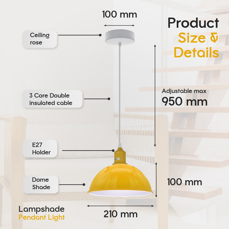 Lawrence 1 - Light Single Pendant, Yellow