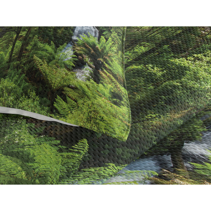 Forest Rustic Polyester Coverlet, King Bedspread + 2 Shams
