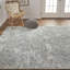 Tapis gris tissé à la main-2114290487