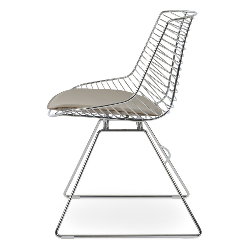 Chaise d'appoint Tiger, Similicuir os, Chrome