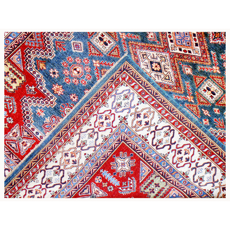 Kazak Hand Woven Wool Area Rug